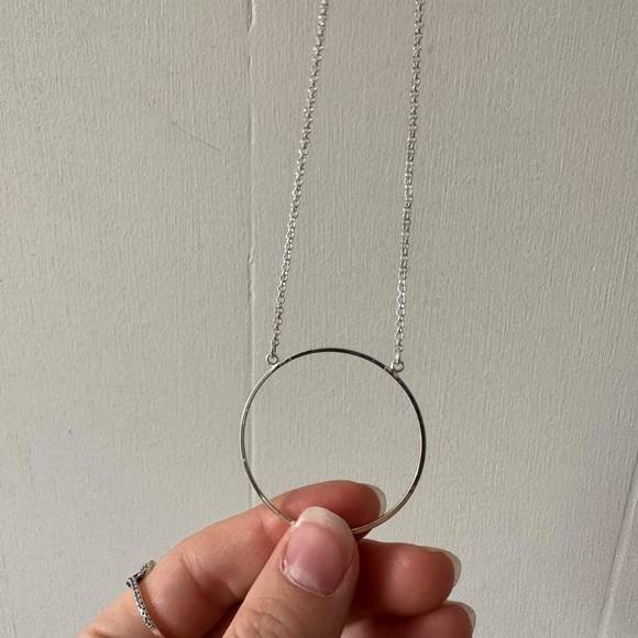 Silver Circle Necklace - Picture 6 of 8